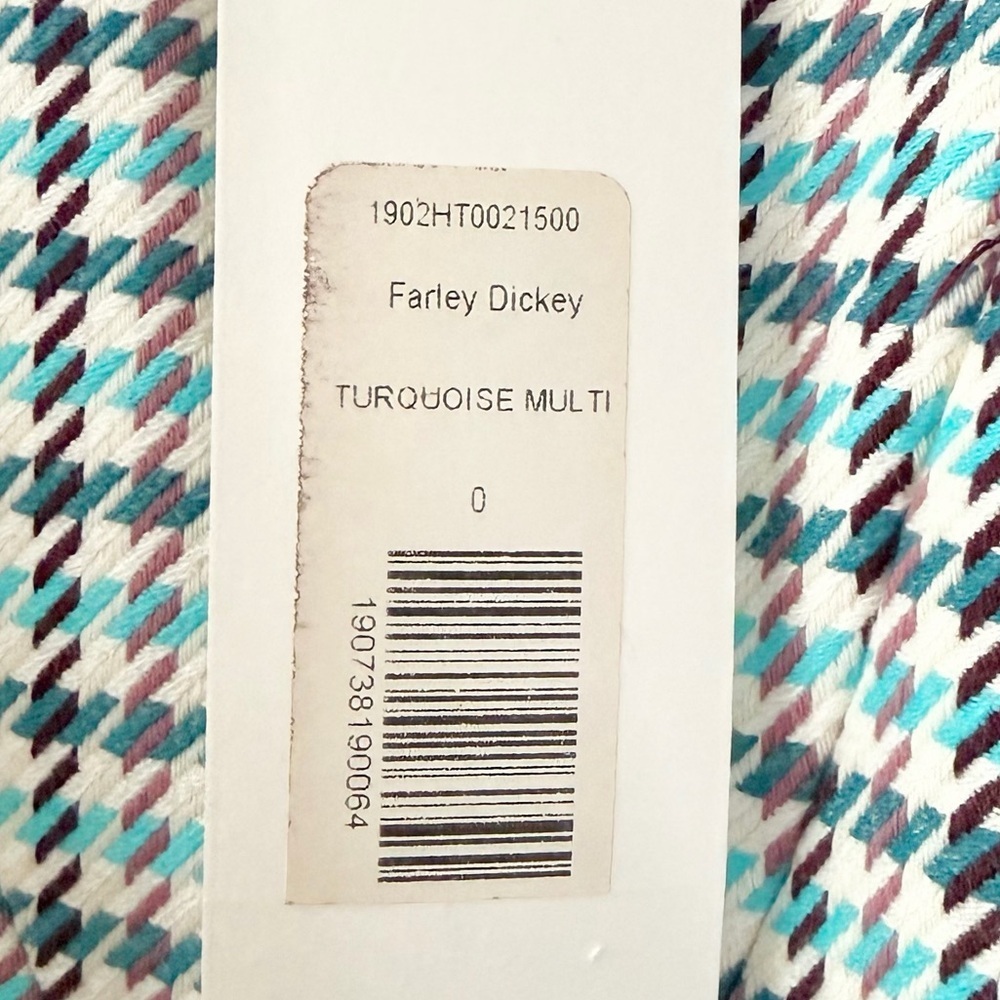 New VERONICA BEARD | Farley Dickey Jacket Turquoise Multi Tweed Houndstooth 0 - Picture 10 of 10